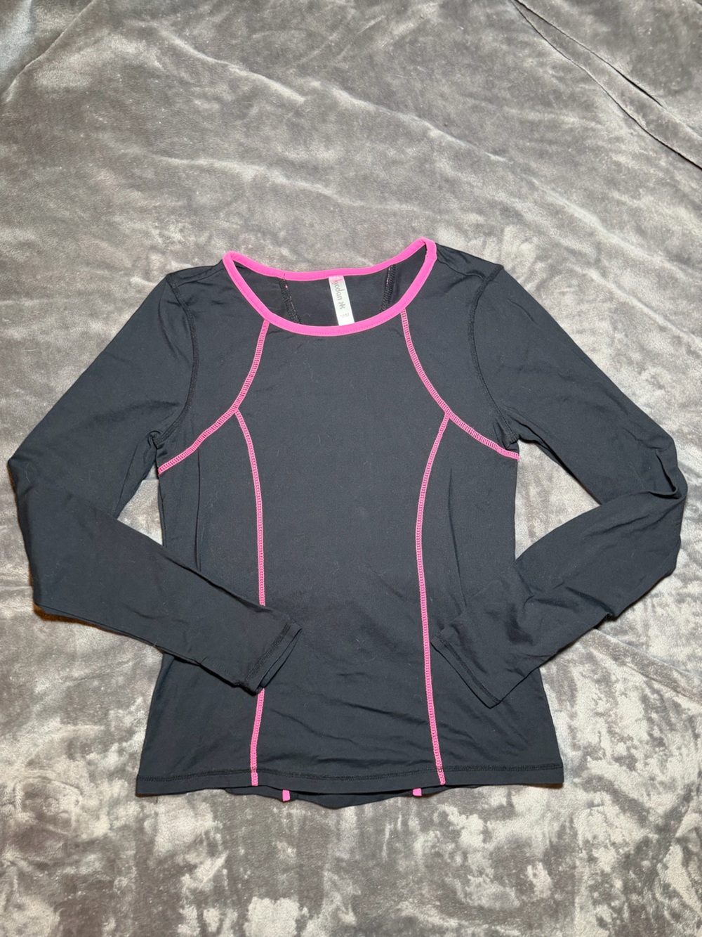 Kyodan Black Long Sleeve Performance Top with Pink Trim